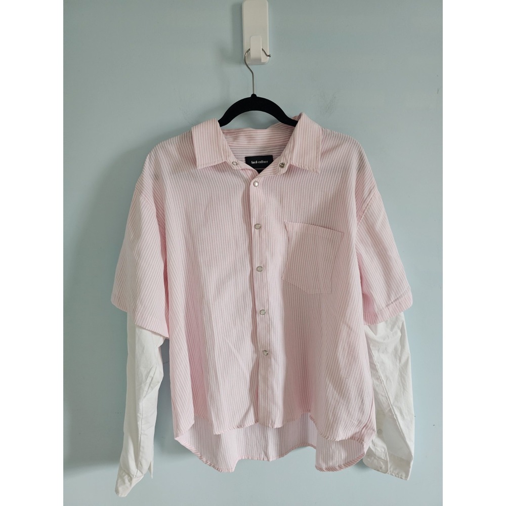 LORD Culture Pink‎ Striped Streetwear Top Size L